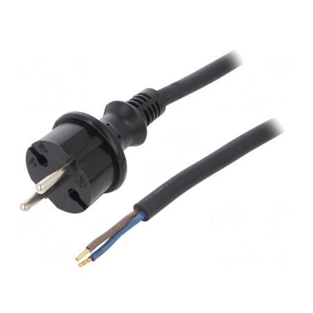 Cablu Electric 2x1,5mm2 2m Negru 16A | Electronic-mag.ro | Componente Electronice