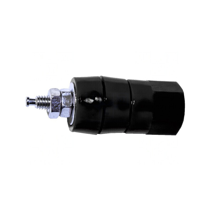 Clemă de laborator neagră 15A, 41mm, alamă, pe panou | Electronic-mag.ro | Componente Electronice