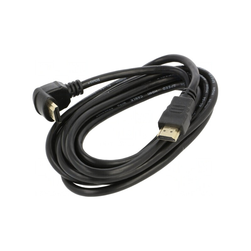 Cablu HDMI 2.0 3m Negru 90° | Electronic-mag.ro | Componente Electronice