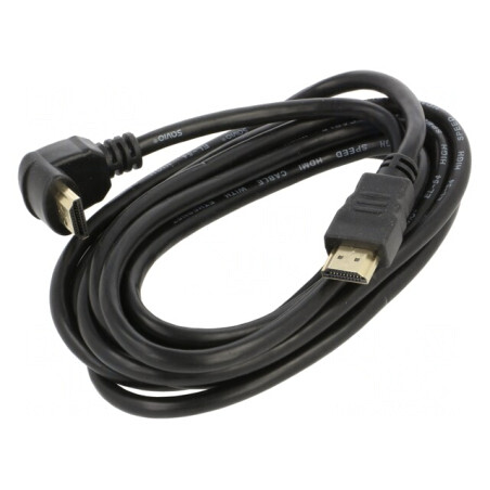 Cablu HDMI 2.0 3m Negru 90° | Electronic-mag.ro | Componente Electronice