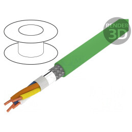 Cablu Ethernet HELUKAT PROFInet Cat5e 2x2x22AWG Verde | Electronic-mag.ro | Componente Electronice