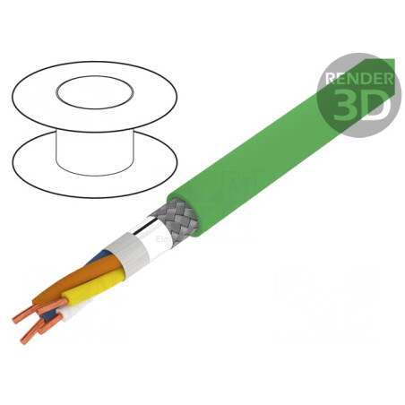 Cablu Ethernet HELUKAT PROFInet Cat5e 2x2x22AWG Verde | Electronic-mag.ro | Componente Electronice