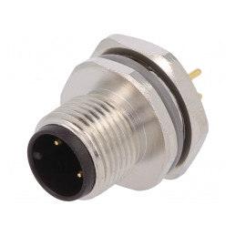 Soclu M12 3-Pin THT IP67 250V | Electronic-mag.ro | Componente Electronice