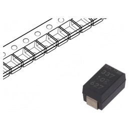 Condensator: tantal-polimer; low ESR; 330uF; 10VDC; X; 2917; SMD