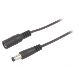 Cablu Alimentare DC 5,5/2,1mm Negru | Electronic-mag.ro | Componente Electronice