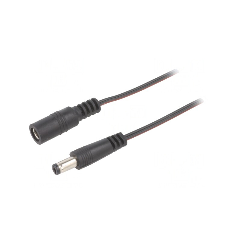 Cablu Alimentare DC 5,5/2,1mm Negru | Electronic-mag.ro | Componente Electronice