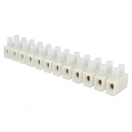 Regletă conexiuni terminale 10mm2 albă 57A 500V | Electronic-mag.ro | Componente Electronice