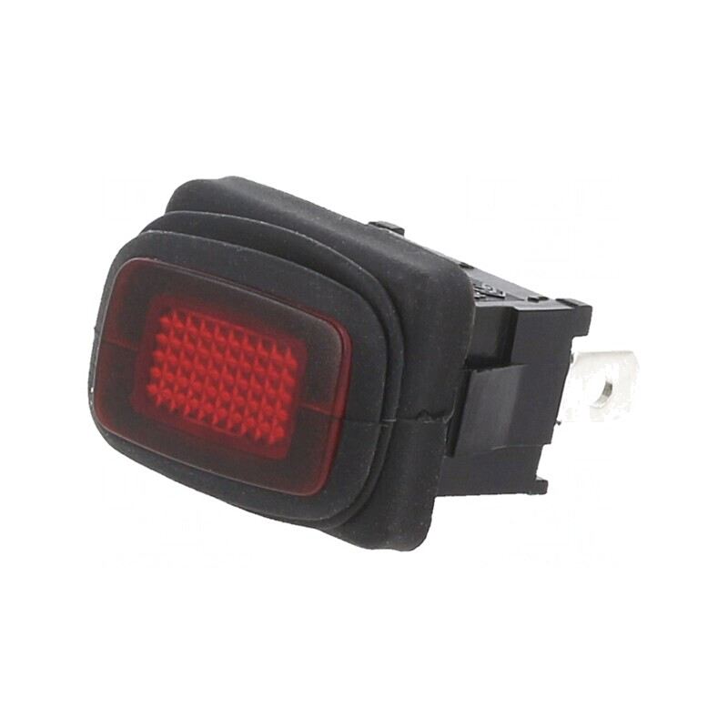 Comutator Basculant ON-OFF 16A 12V Roșu IP65 cu LED | Electronic-mag.ro | Componente Electronice