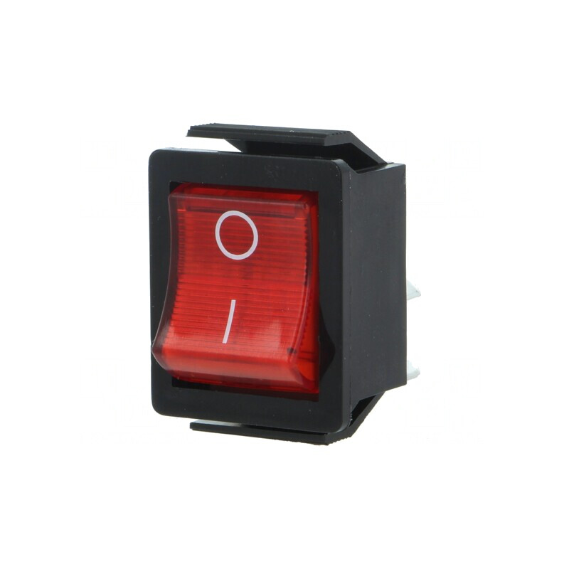 Rocker Switch ON-OFF 16A 250V Red with Neon Lamp | Electronic-mag.ro | Componente Electronice