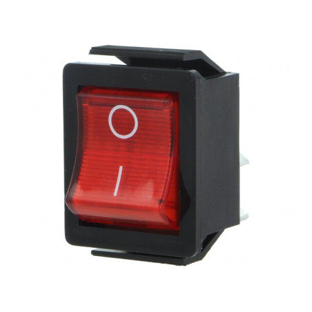 Rocker Switch ON-OFF 16A 250V Red with Neon Lamp | Electronic-mag.ro | Componente Electronice