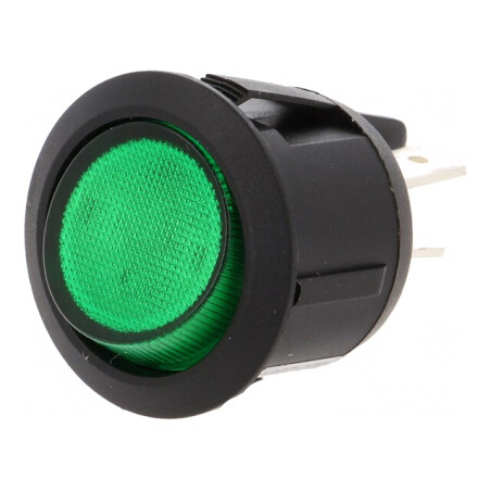 Comutator Rocker Verde ON-OFF cu Lampă Neon 230V 10A/250VAC | Electronic-mag.ro | Componente Electronice