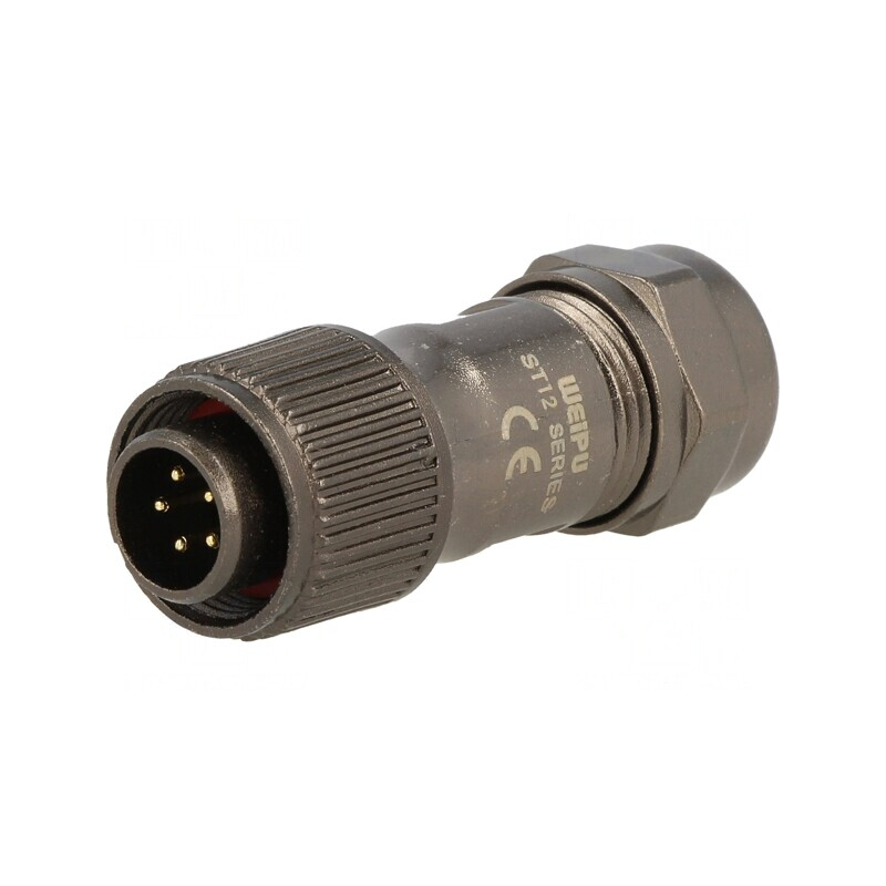 Mufă ST12 tată 5 PIN IP67 5-8mm 5A 180V | Electronic-mag.ro | Componente Electronice
