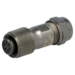 Mufă ST12 mamă 6 PIN IP67 5-8mm 5A 125V | Electronic-mag.ro | Componente Electronice