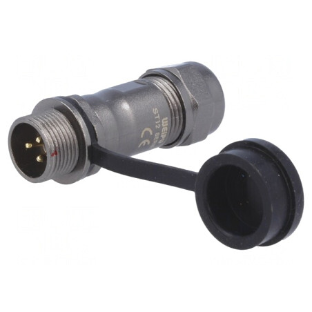 Mufă ST12 Tată IP67 13A 250V pentru Cablu 5-8mm | Electronic-mag.ro | Componente Electronice