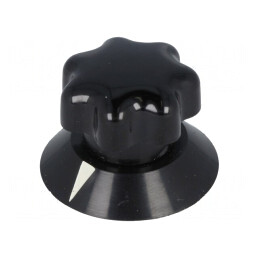 Buton rotativ negru cu indicator ABS 6mm 25x22mm | Electronic-mag.ro | Componente Electronice