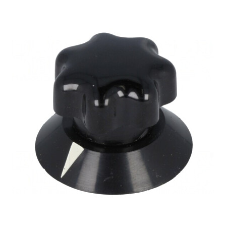Buton rotativ negru cu indicator ABS 6mm 25x22mm | Electronic-mag.ro | Componente Electronice