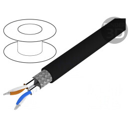 Cablu: DMX; HELULIGHT®; 2x2x0,22mm2; litat; 110Ω; -25÷70°C; 8mm