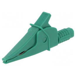Bornă Crocodil Verde 20A 39mm 1kV Soclu 4mm | Electronic-mag.ro | Componente Electronice