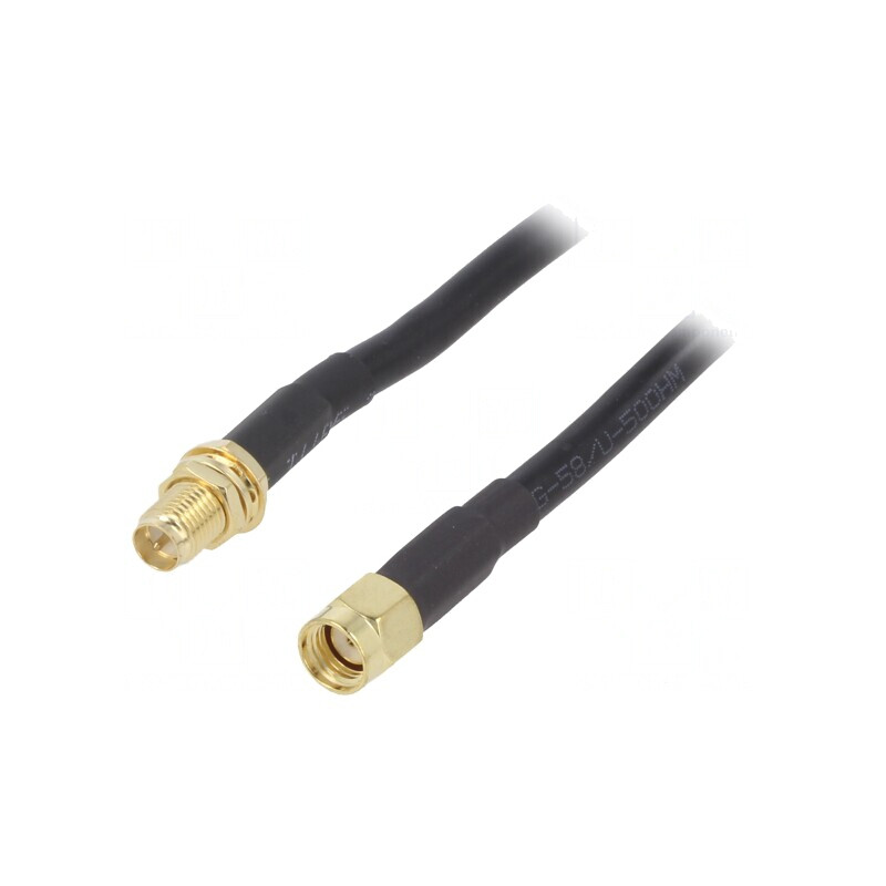 Cablu 50Ω 3m RP-SMA tată-mamă negru | Electronic-mag.ro | Componente Electronice