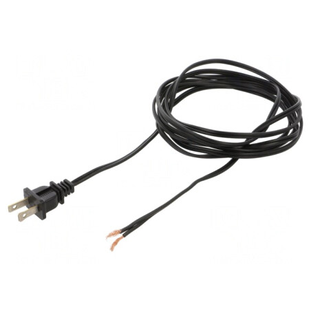 Cablu Alimentare 2x18AWG NEMA 1-15 2.7m Negru 10A | Electronic-mag.ro | Componente Electronice