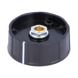Buton rotativ negru cu indicator ABS Ø6mm Ø40x15,5mm | Electronic-mag.ro | Componente Electronice