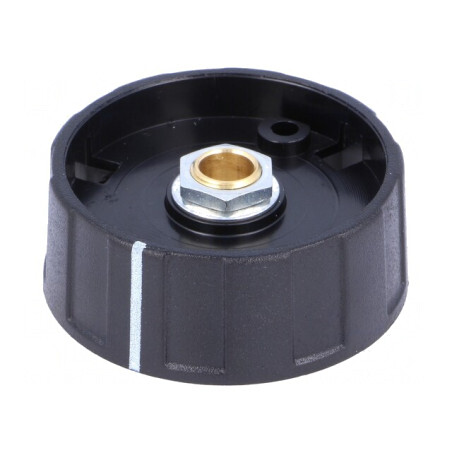Buton rotativ negru cu indicator ABS Ø6mm Ø40x15,5mm | Electronic-mag.ro | Componente Electronice