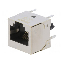 Soclu RJ45 8p8c Aurit pentru PCB THT Drept | Electronic-mag.ro | Componente Electronice