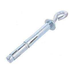 Cârlig; inelar,cu diblu; oţel; zinc; Lung.filet: 132mm