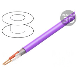 Cablu CAN bus 1x2x0,34mm2 Cu PUR Violet 250V