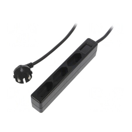 Prelungitor cu 3 Prize, 1.5m, 250VAC, 7.5A | Electronic-mag.ro | Componente Electronice