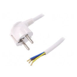 Cablu Alb PVC 3x1,5mm2 2m 16A 250V | Electronic-mag.ro | Componente Electronice