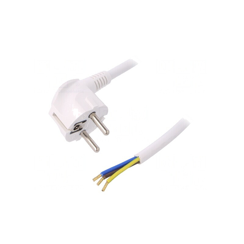 Cablu Alb PVC 3x1,5mm2 2m 16A 250V | Electronic-mag.ro | Componente Electronice