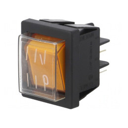 Comutator Basculant ON-OFF 16A 250V Portocaliu | Electronic-mag.ro | Componente Electronice