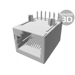 Soclu RJ50 10p10c Ecranat pentru PCB | Electronic-mag.ro | Componente Electronice