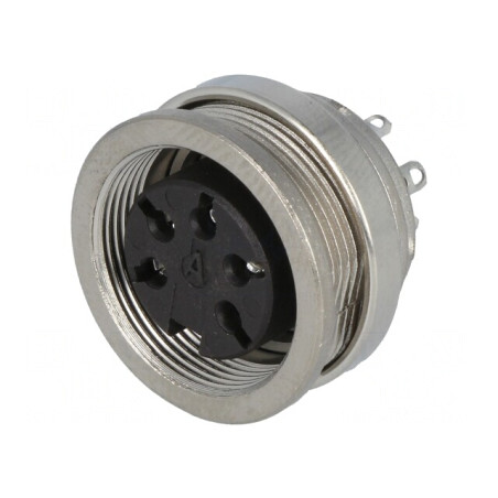 Conector M16 Soclu Mamă 5 PIN 5A 300V IP40 | Electronic-mag.ro | Componente Electronice