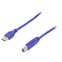 Cablu USB 3.0 A-B Aurit 3m Albastru PVC | Electronic-mag.ro | Componente Electronice