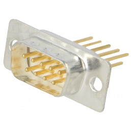 Conector D-Sub 9-Pin Tată PCB Unghi Aurit | Electronic-mag.ro | Componente Electronice