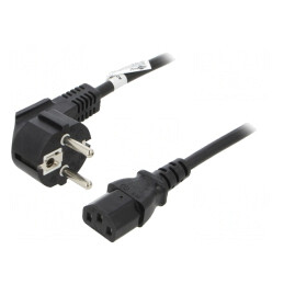 Cablu Alimentare CEE 7/7 în unghi la IEC C13 2m 10A | Electronic-mag.ro | Componente Electronice