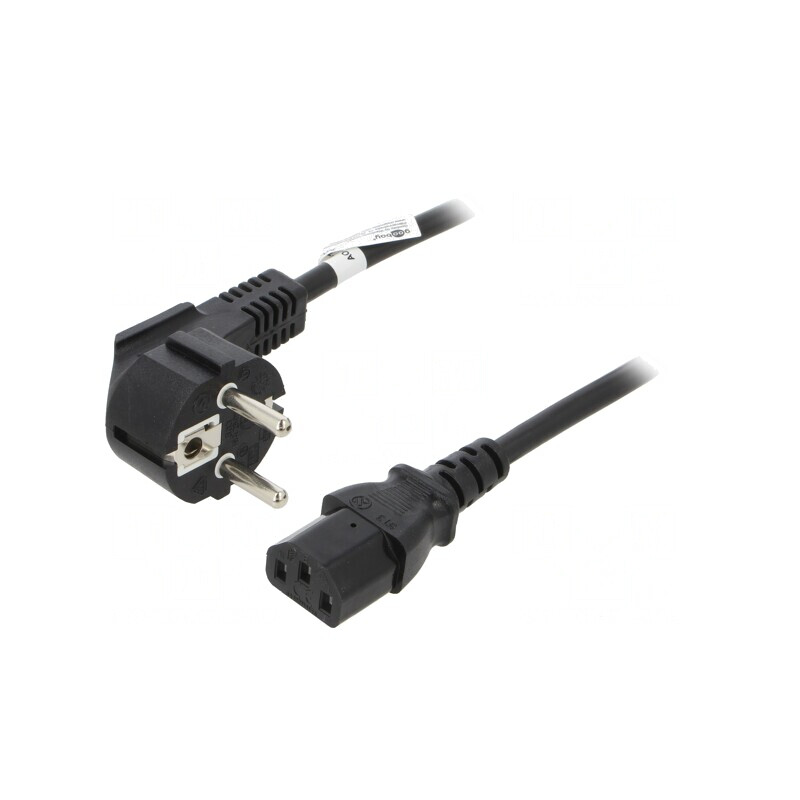 Cablu Alimentare CEE 7/7 în unghi la IEC C13 2m 10A | Electronic-mag.ro | Componente Electronice