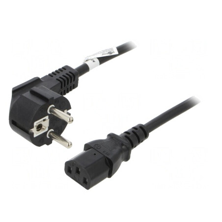 Cablu Alimentare CEE 7/7 în unghi la IEC C13 2m 10A | Electronic-mag.ro | Componente Electronice
