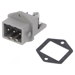 Conector dreptunghiular ST 3 pini cositorit IP54 | Electronic-mag.ro | Componente Electronice