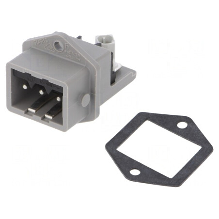 Conector dreptunghiular ST 3 pini cositorit IP54 | Electronic-mag.ro | Componente Electronice