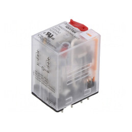 Releu electromagnetic industrial DPDT 220VAC 5A PCB | Electronic-mag.ro | Componente Electronice