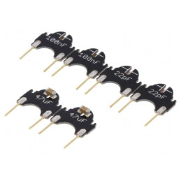 Set Condensatoare Kit 100nF 22pF 47uF Șir Pini | Electronic-mag.ro | Componente Electronice