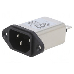 Conector Alimentare AC Soclu Tată 6A 250VAC C14 | Electronic-mag.ro | Componente Electronice
