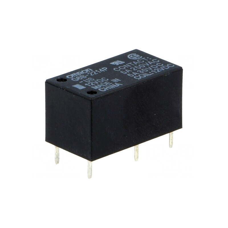 Releu Electromagnetic DPST-NO 12VDC 5A | Electronic-mag.ro | Componente Electronice