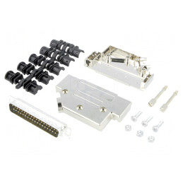 Mufă D-Sub 37 PIN Tată Lipire Neagră | Electronic-mag.ro | Componente Electronice