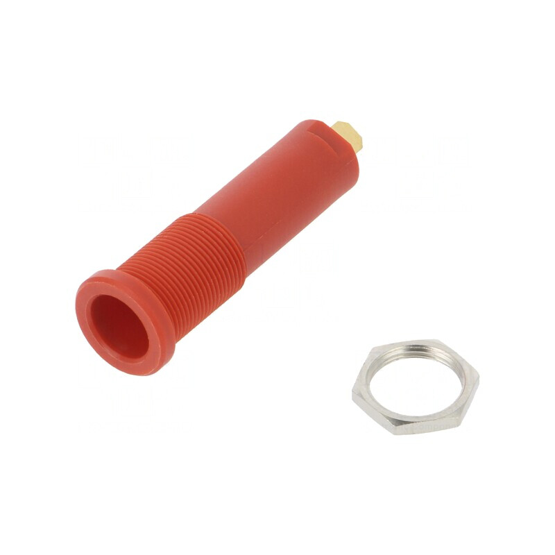 Soclu banană 4mm aurit roșu 16A 6000V pe panou | Electronic-mag.ro | Componente Electronice Soclu banană 4mm aurit roșu 16A 6000V pe panou | Electronic-mag.ro | Componente Electronice