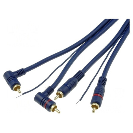 Cablu RCA 5m Bleumarin în Unghi | Electronic-mag.ro | Componente Electronice