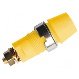 Soclu Banană 4mm Galben Aurit 32A 1kV | Electronic-mag.ro | Componente Electronice
